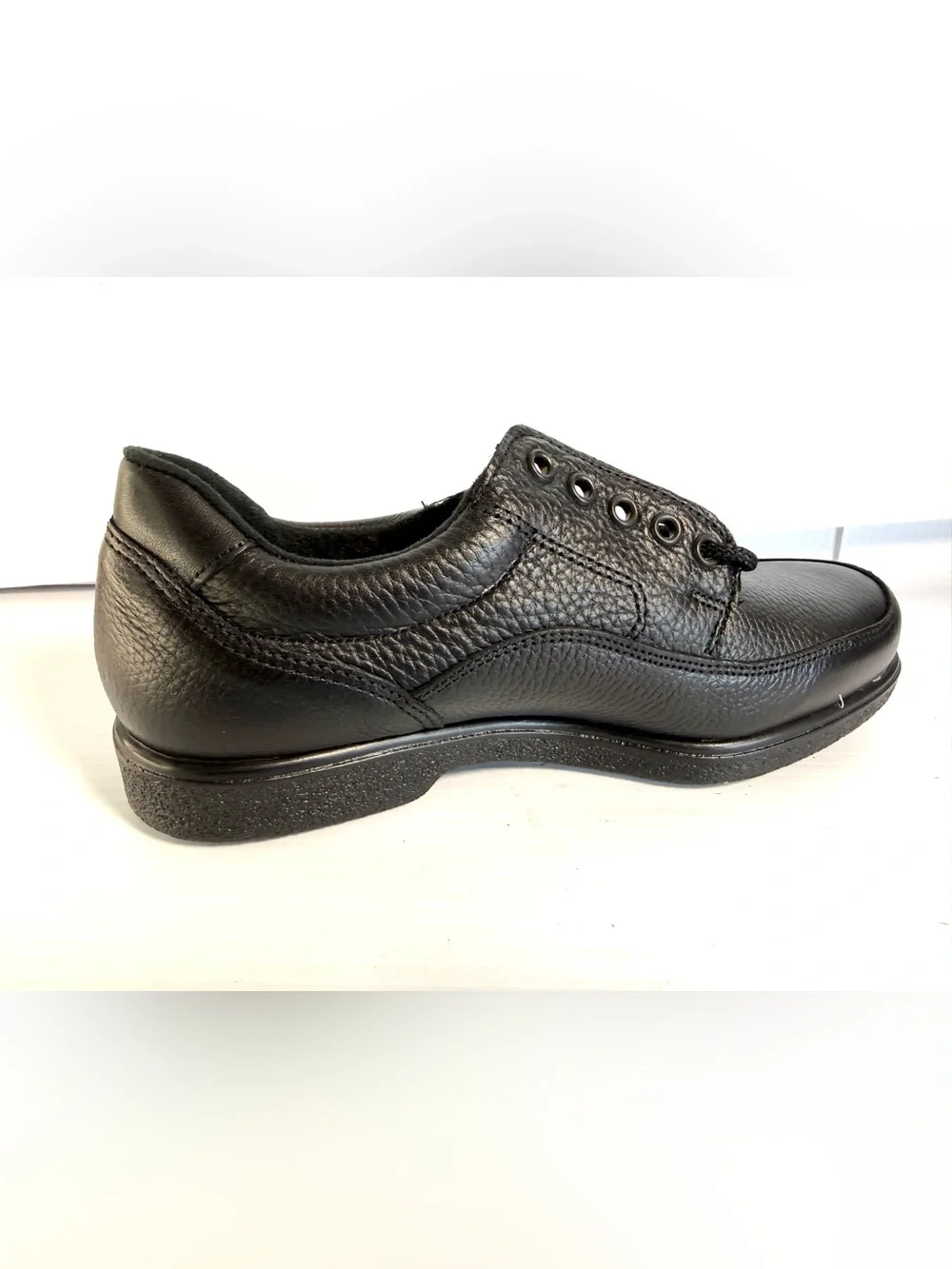 Men's Black Leather Derby Shoes — Classic Work & Dress Style